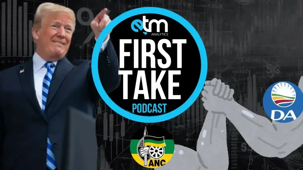 First Take Podcast logo with arm wrestling illustration.
